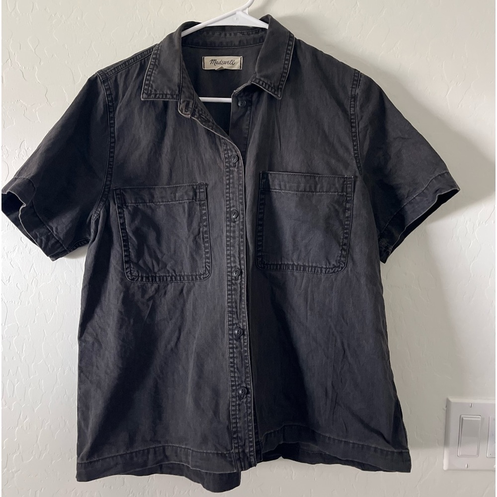 Madewell womens button down shirt black medium